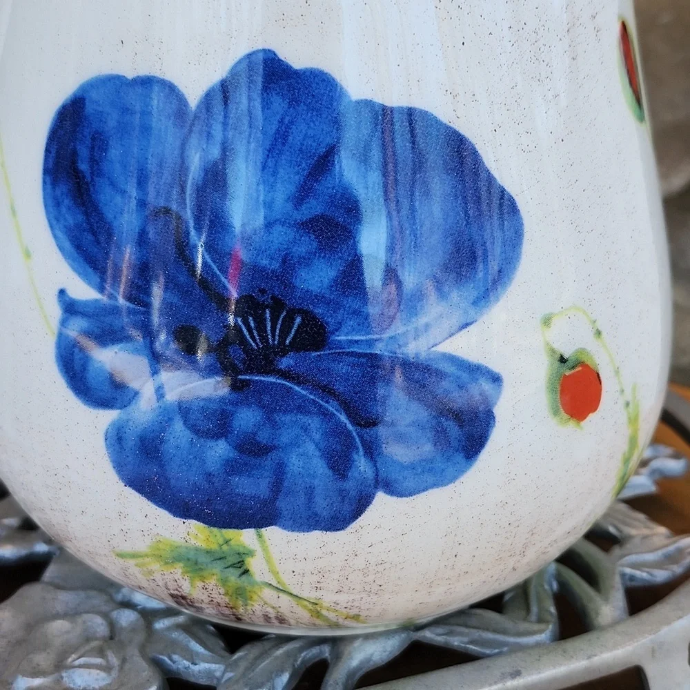 GTB HOME ITALIAN 72 OUNCE FLORAL POPPY PITCHER - Picture 9 of 11